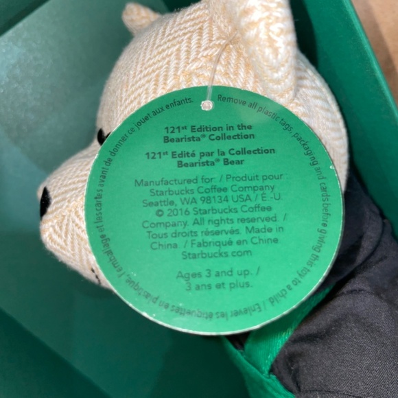 NIB NWT Starbucks® 121st Edition Bearista® Collectible Bear, Green Apron - Picture 6 of 10